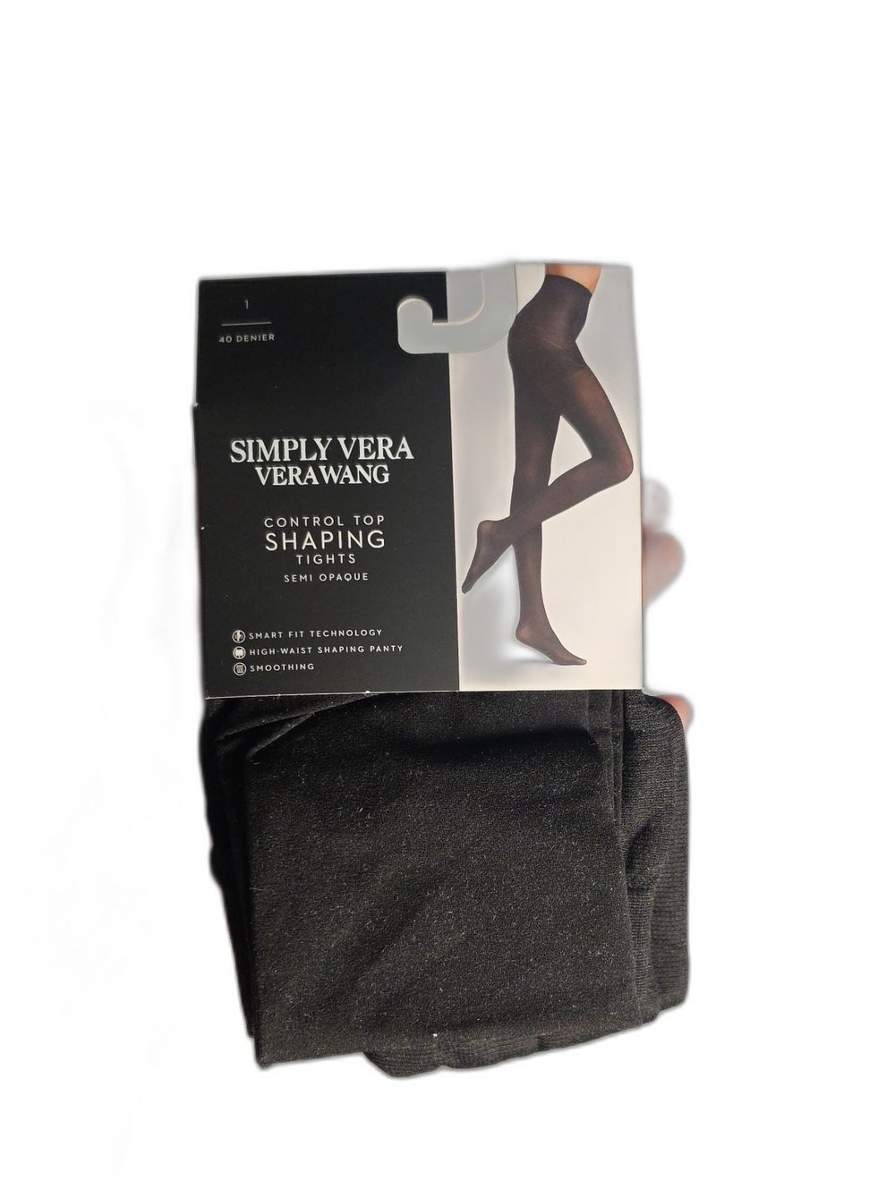 NWT Simply Vera Vera Wang Black Control Top Shaping Tights